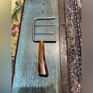 Vintage Cheese Slicer With Swirled Caramel Bakelite Handle,Stainless Steel